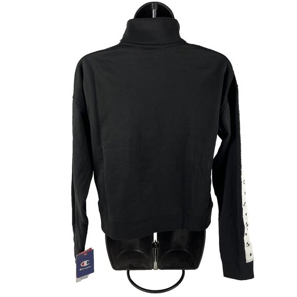 New Women’s Champion Track Jacket Full Zip Sz S NWT Black Logo Trim - Picture 5 of 9